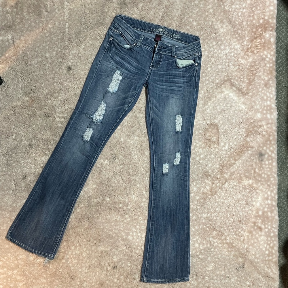 Almost Famous Distressed Boot Cut Jeans
